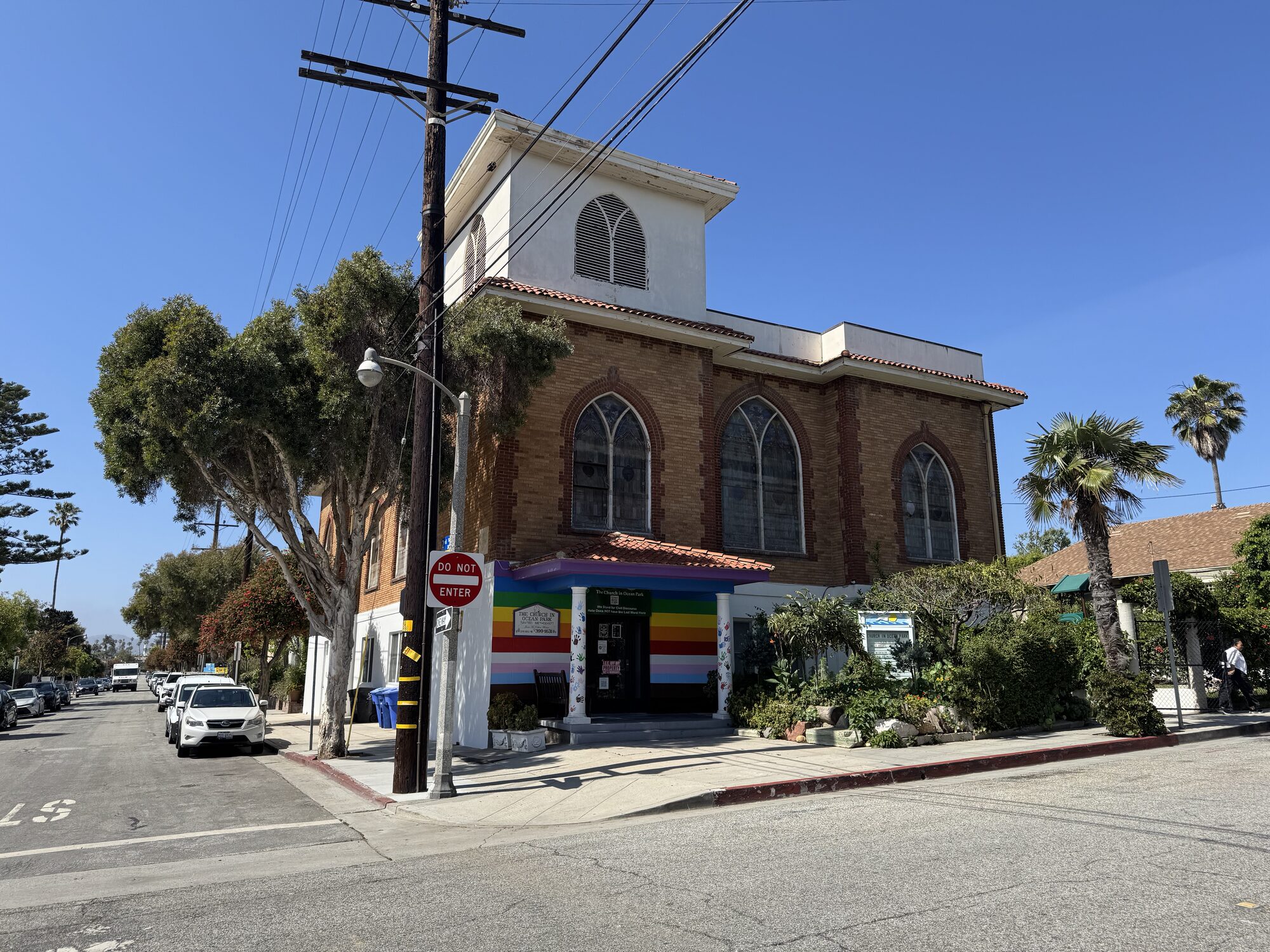 Daytime exterior of the historic Church in Ocean Park in Santa Monica